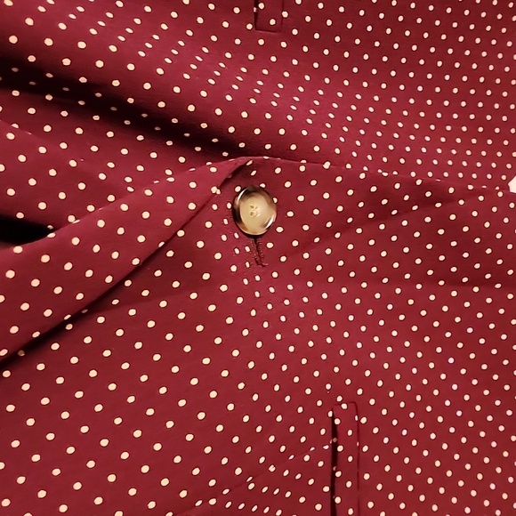 LOFT Burgandy Polkadot Jacket Lg - Picture 3 of 4
